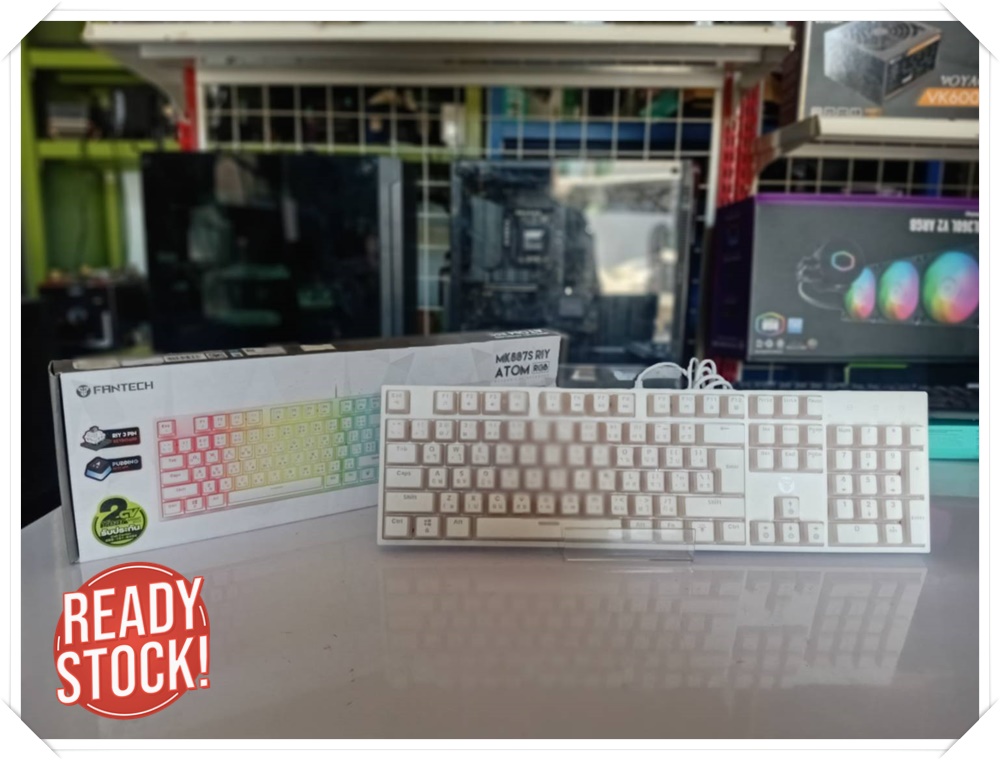 *มือ 2 * คีย์บอร์ดเกมมิ่ง KB FANTECH ATOM RGB RIY MK887S (WHITE) (RED SWITCH)