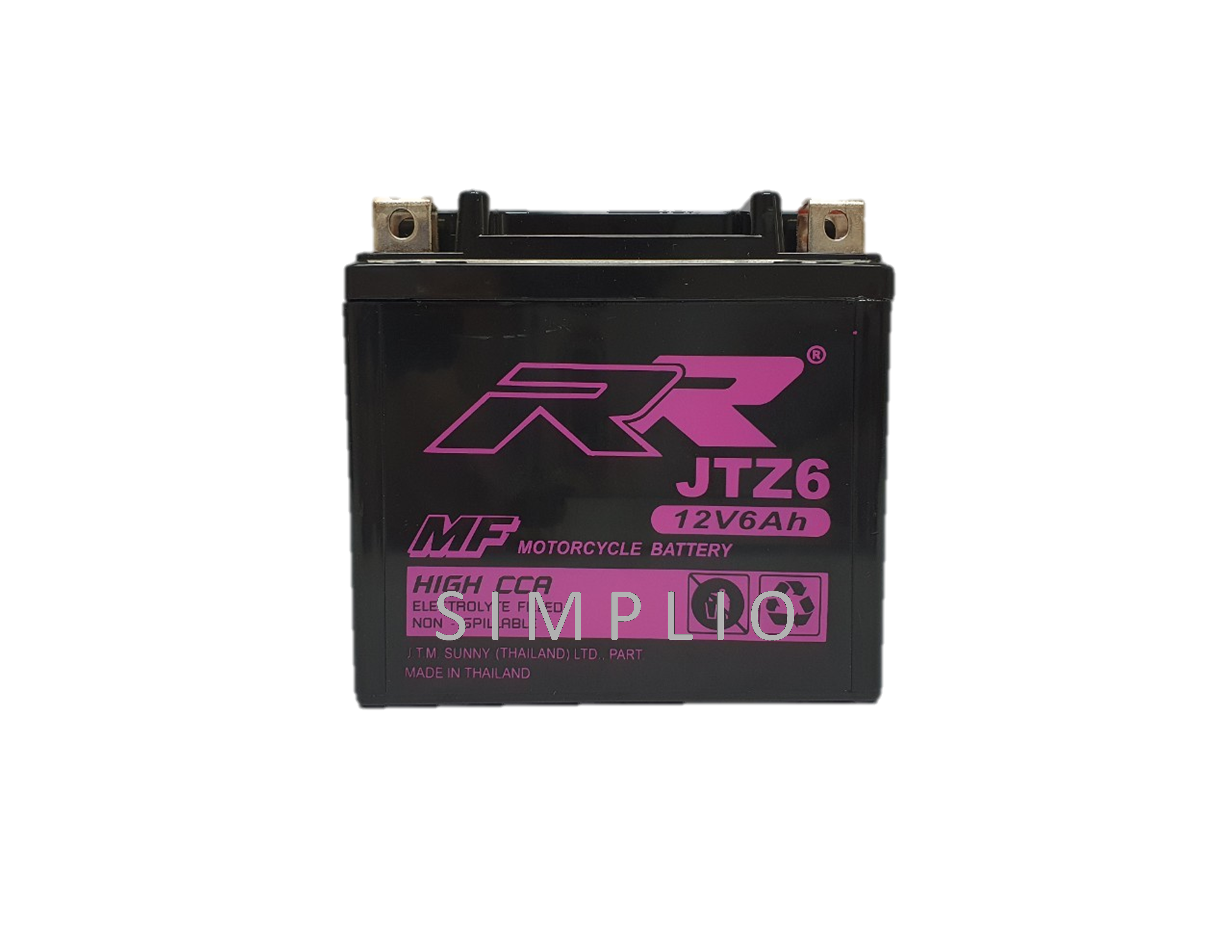 RR Battery JTZ6 (12V 6AH) High CCA แบตเตอรี่สำหรับมอเตอร์ไซค์ (แบตมอไซ)