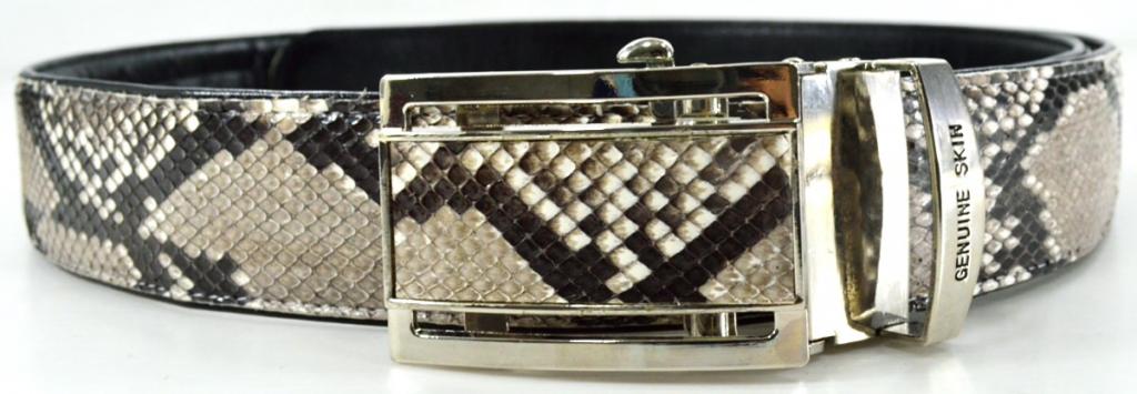 เข็มขัดหนังงูแท้ สีธรรมชาตื