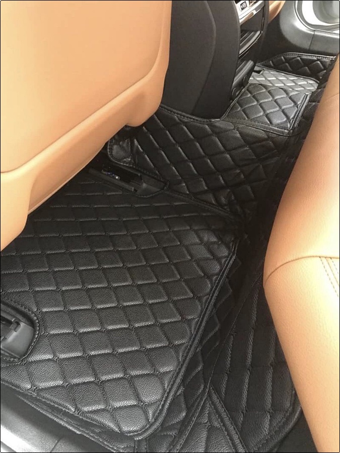 พรมปูพื้นรถยนต์6D BMW Series 5 G30 (2017-22) สีดำด้ายดำ เต็มคัน 3ชิ้น