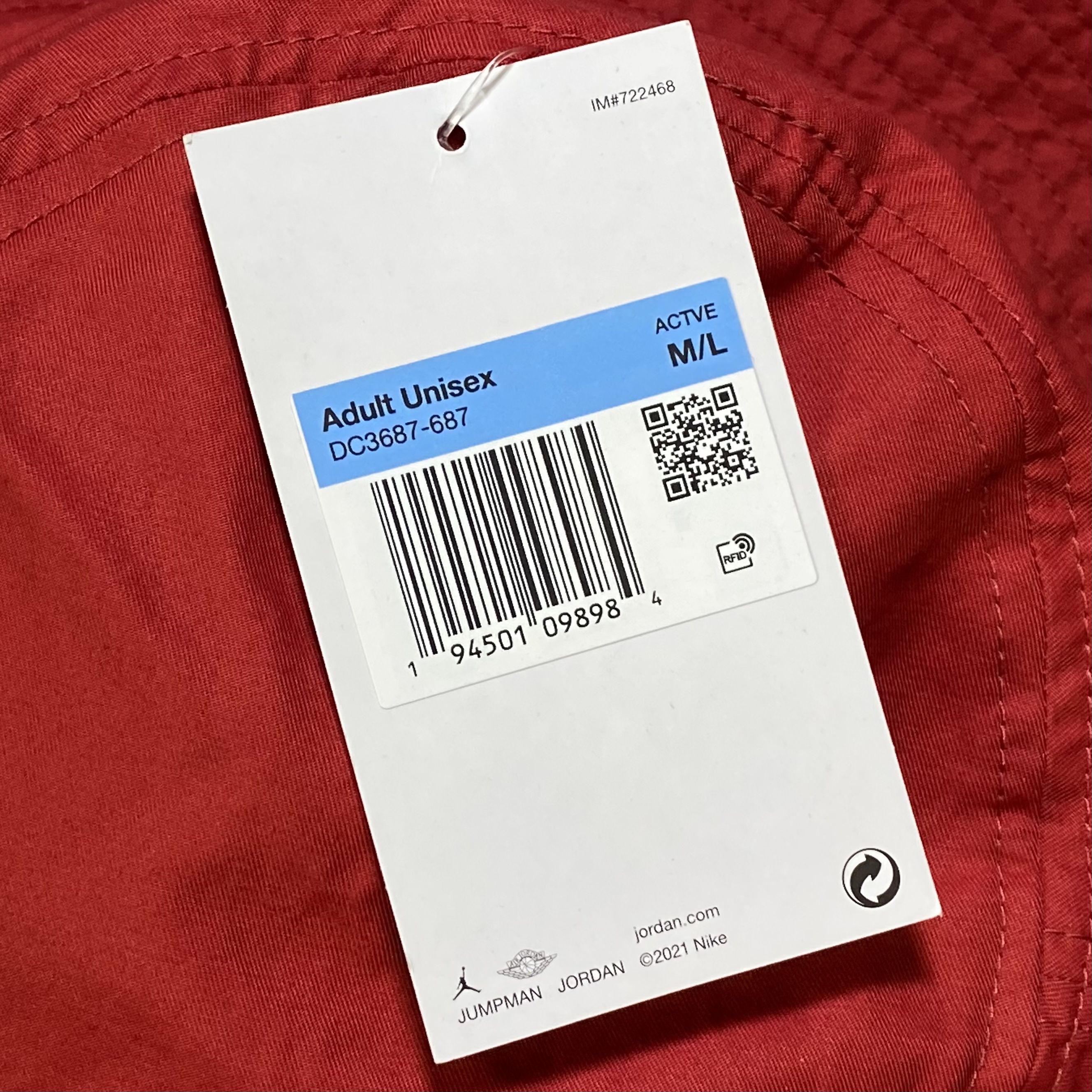 หมวกปีกรอบ Nike Jordan JumpMan Washed Bucket Hat ‘RED’ (S,M,L)