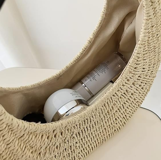 กระเป๋าสานถือ ทรงโค้ง คล้องแขน เรียบง่าย สไตล์ใหม่ 🍯