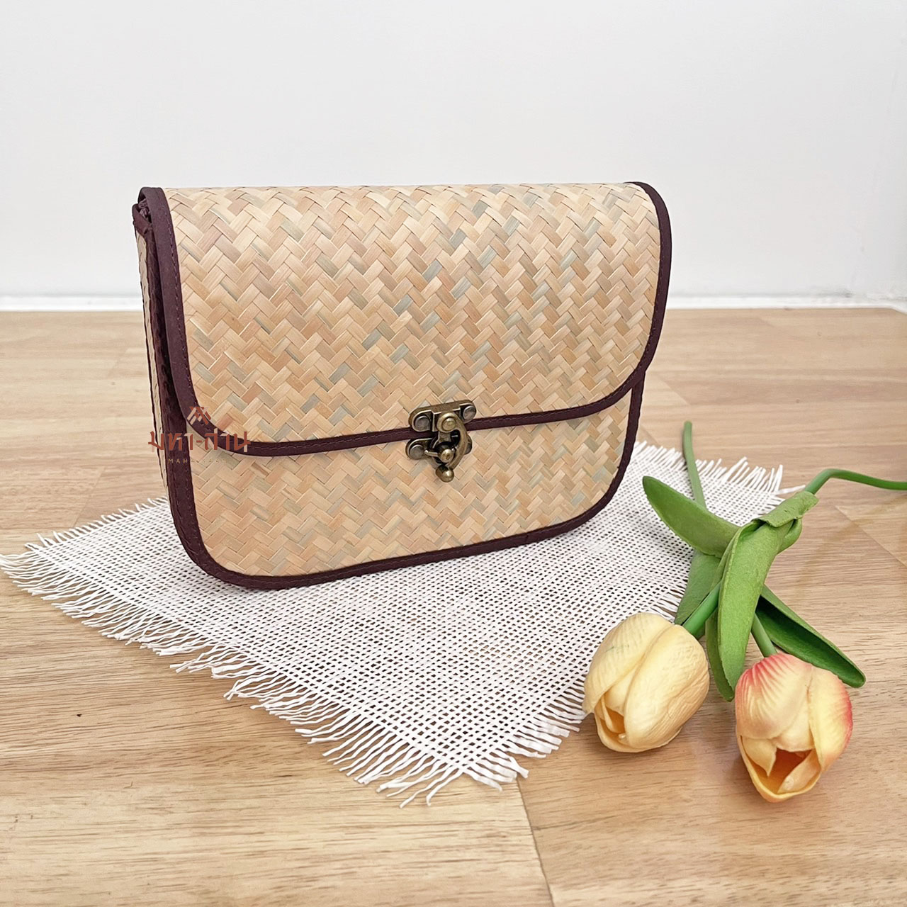 กระเป๋าสาน กระเป๋ามินิมอล กระเป๋าเกาหลี กระเป๋าสะพาย กระเป๋าไปคาเฟ่ 🤎