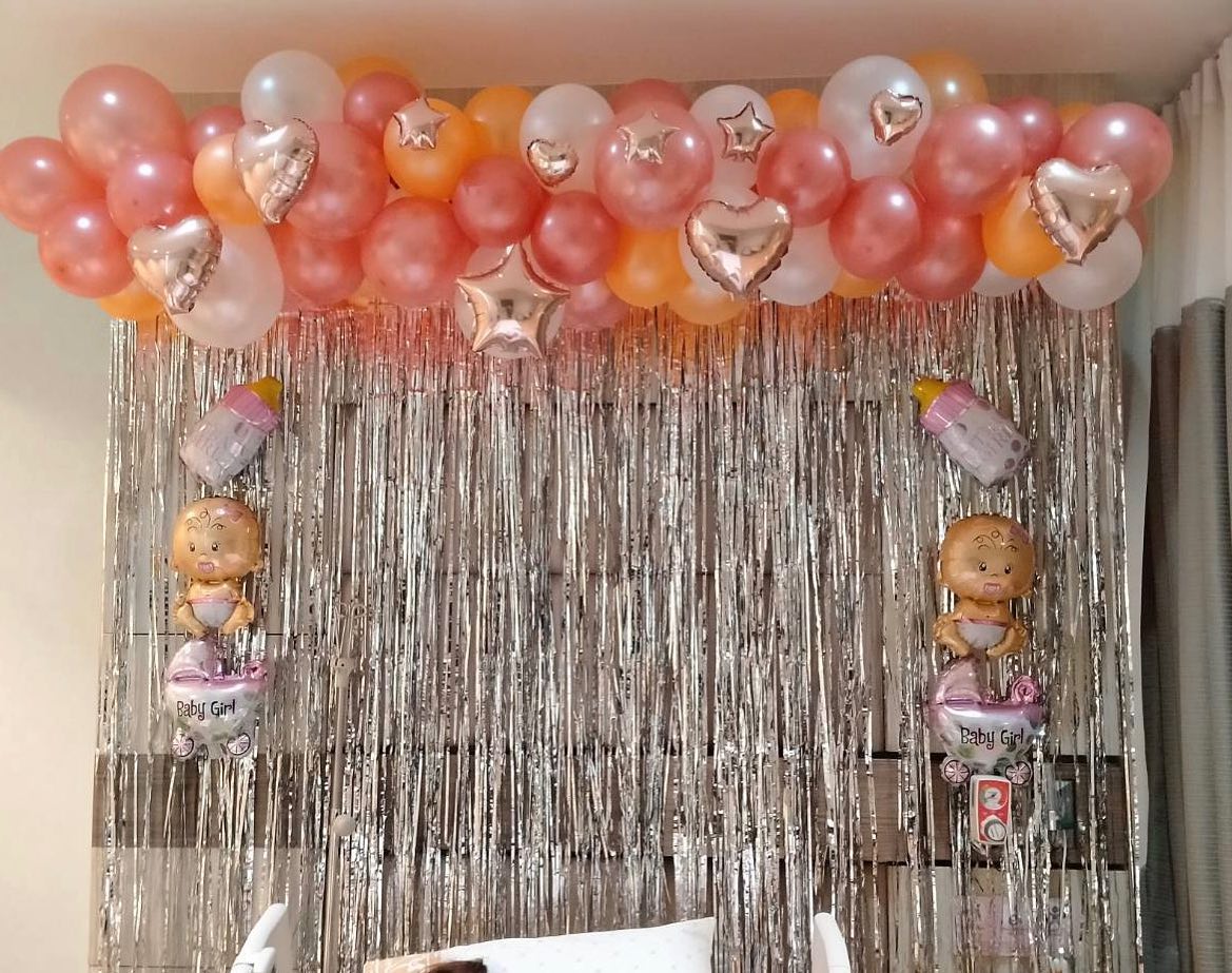 SET ฉากลูกโป่งต้อนรับทารก Welcome Lovely Baby Girl Balloon Scene Set