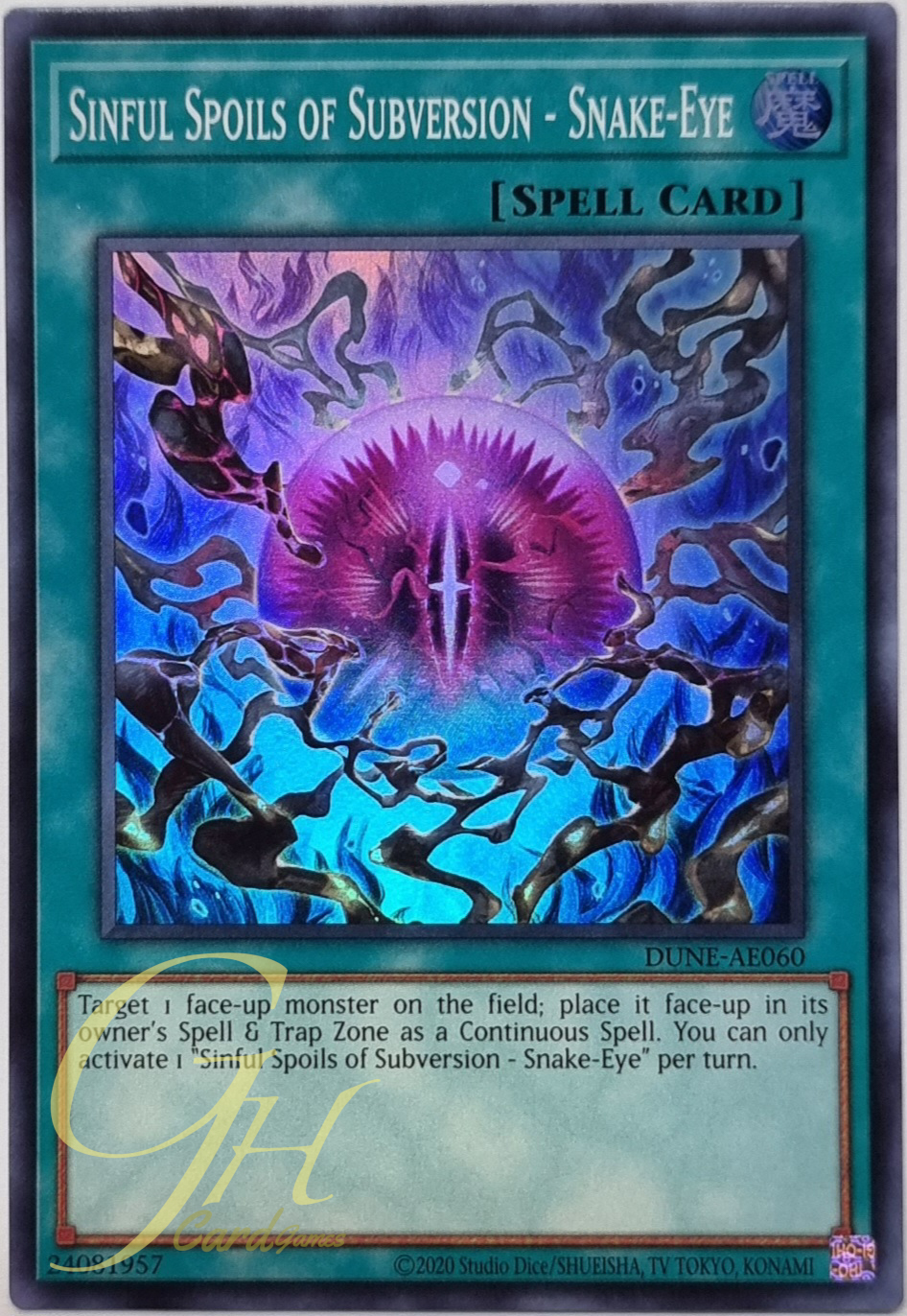 Yugioh [DUNE-AE060] Sinful Spoils of Subversion - Snake-Eye (Super Rare)