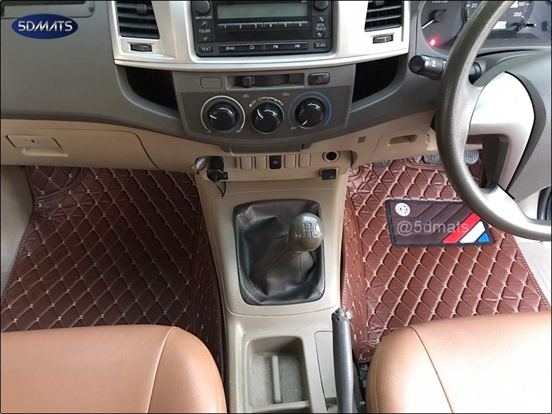 พรมปูพื้นรถยนต์6D TOYOTA VIGO 1D (ตอนเดียว) พรมหนัง6D QX สวยงาม เต็มคัน 2ชิ้น
