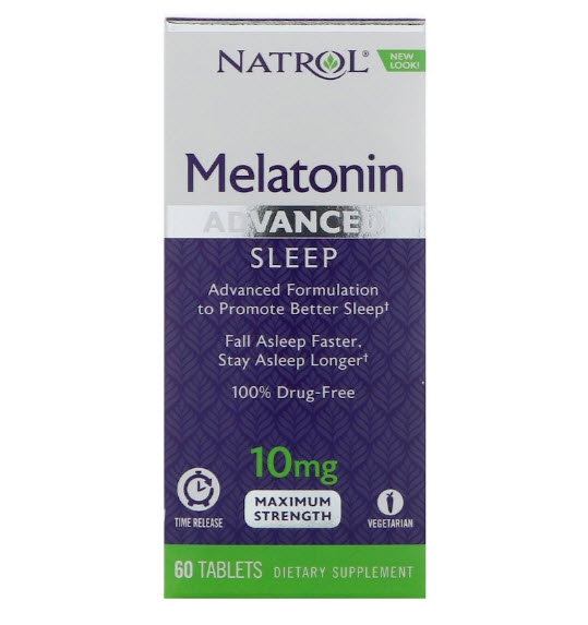 Natrol, Melatonin, Advanced Sleep, Time Release, 10 mg, 60 Tablets