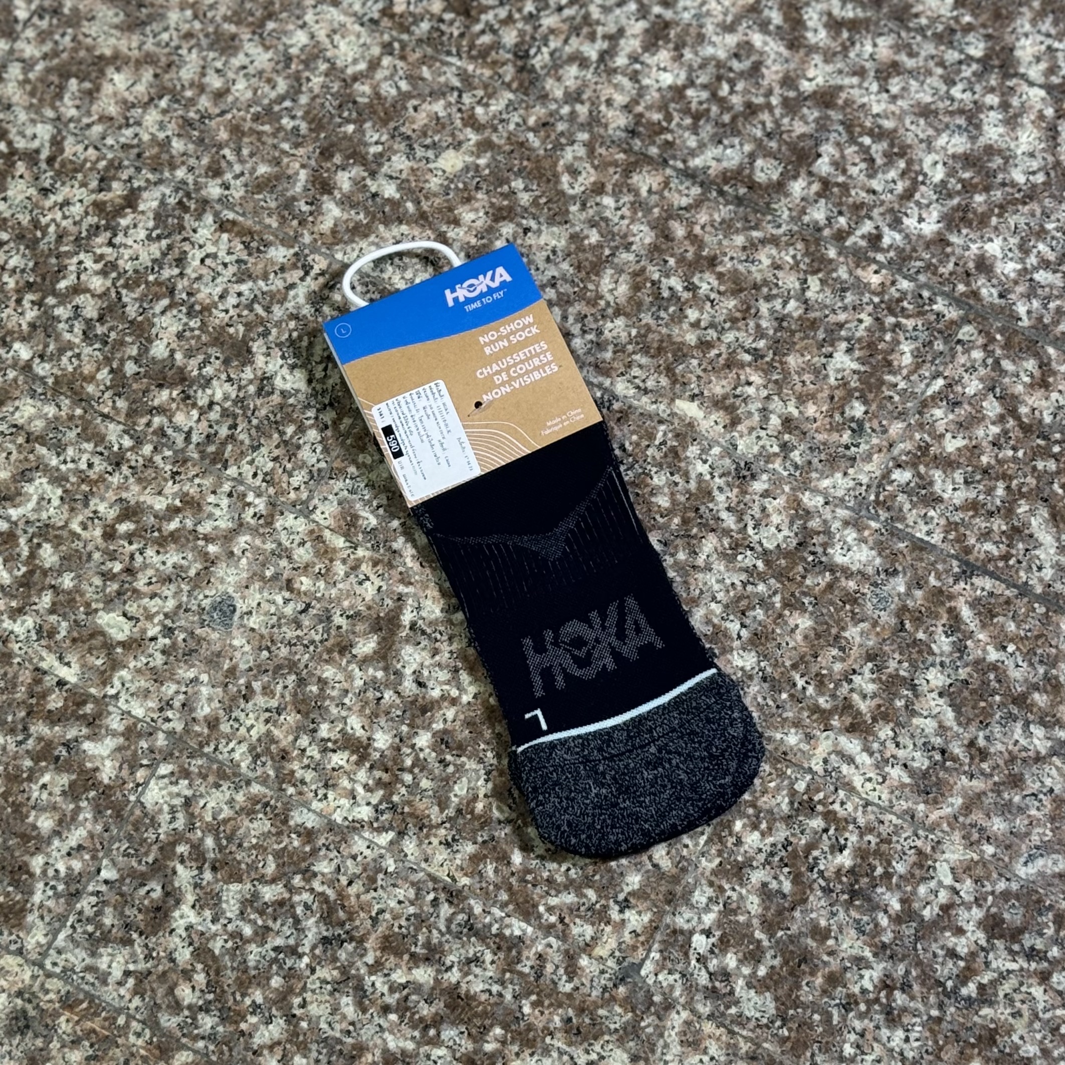 ถุงเท้าวิ่ง HOKA No-Show Running Socks ‘BLACK’ #แพค1คู่ (L)