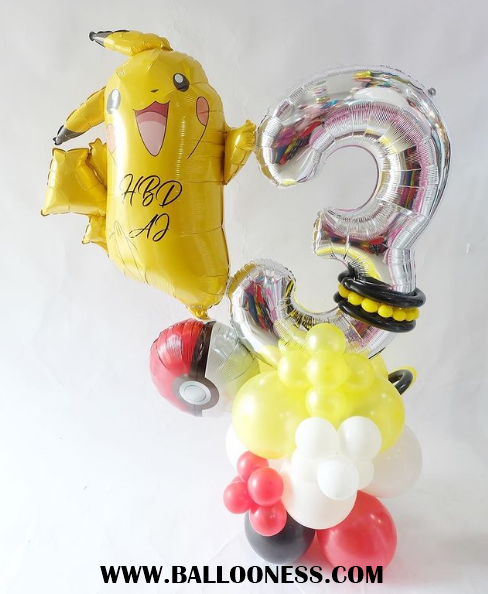 ฐานตั้งปิกกาจู พร้อมตัวเลข / Number stand Pikachu tone