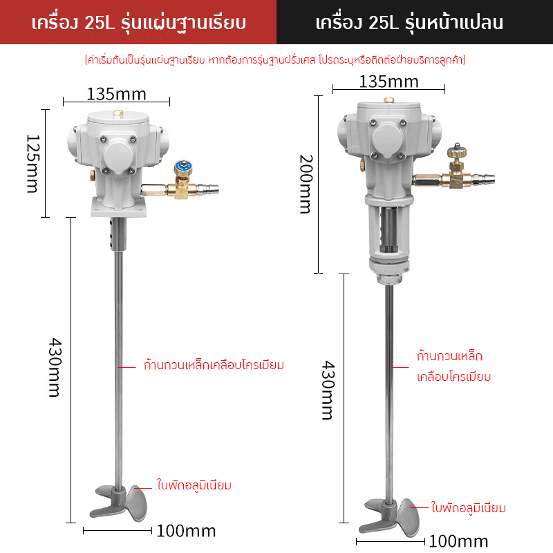 เครื่องกวนผสมแบบใช้ลมอุตสาหกรรม TTY