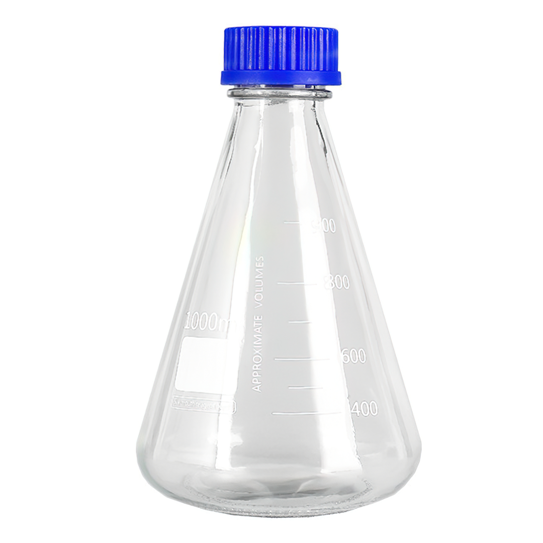 ขวดแก้วทรงกรวย Erlenmeyer flask /conical flask มีสเกล 500/1000ml