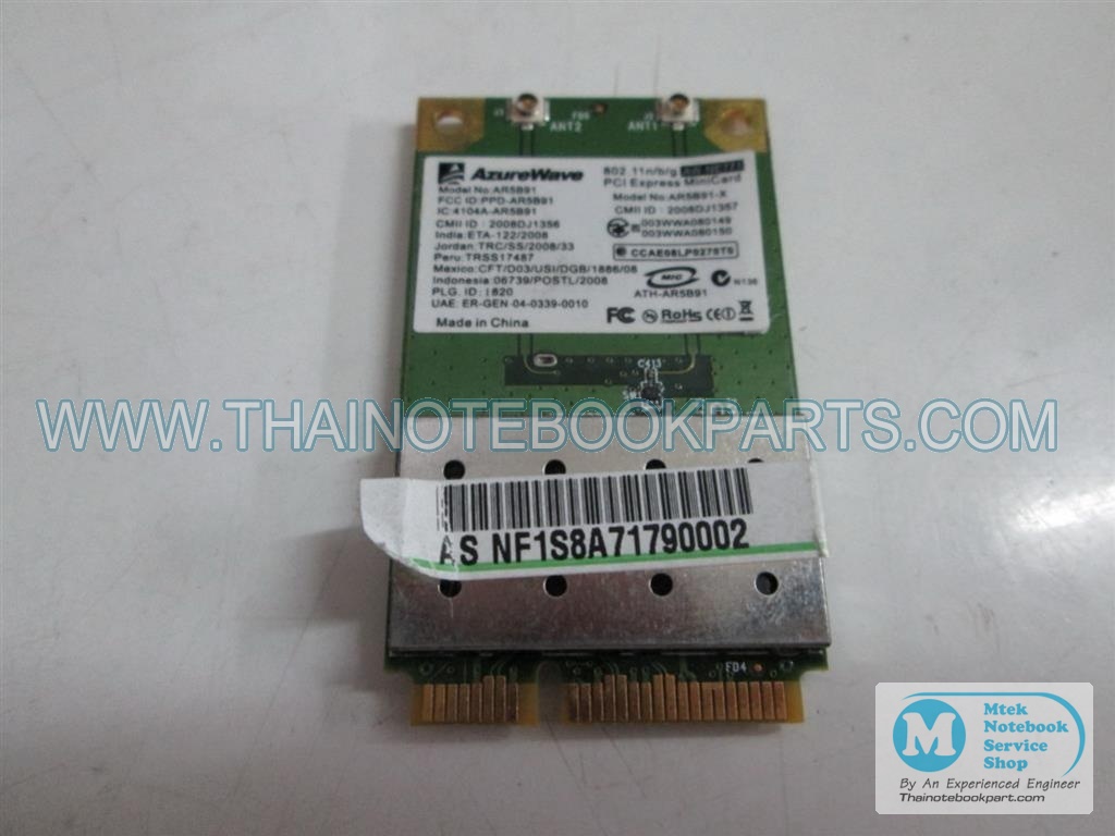 MT04911 การ์ด Wireless Card Asus F80 - AR5B91 802.11n/b/g (มือสอง) 2