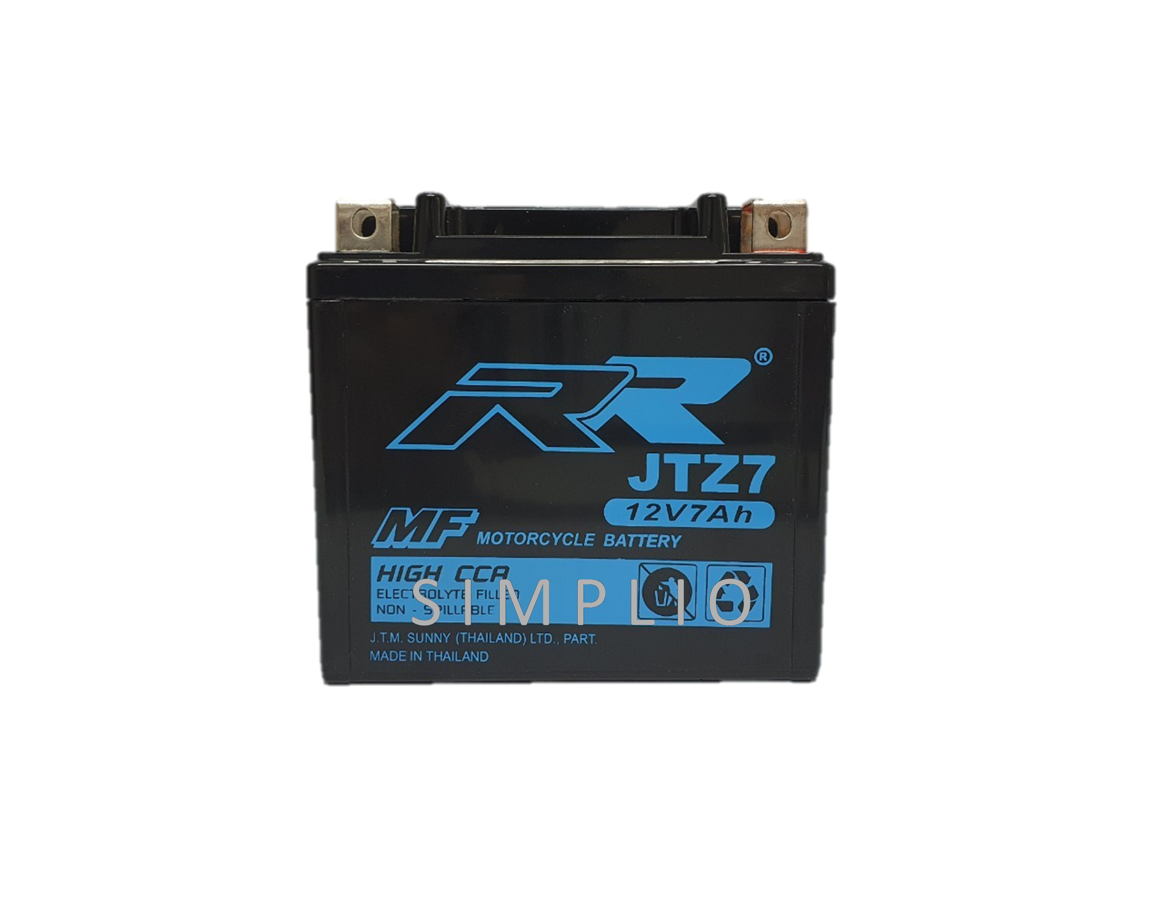 RR Battery JTZ7 (12V 7AH) High CCA แบตเตอรี่สำหรับมอเตอร์ไซค์ (แบตมอไซ)