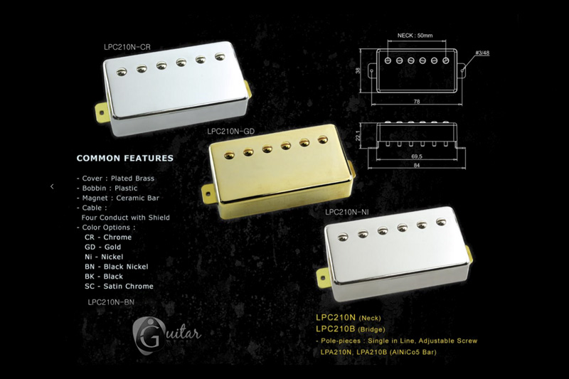 ปิ๊กอัพ Artec ฮัมบัคเกอร์ กีตาร์ไฟฟ้า LPC210 ตัดคอยล์ได้ (สีทอง - Gold)