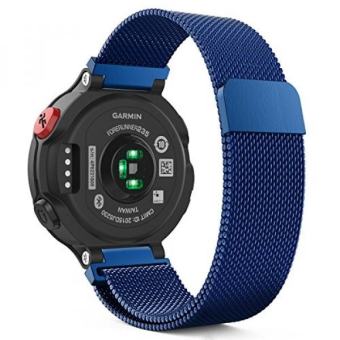 ผู้เบิกทาง Garmin 235 นาฬิกา | moko Milanese สแตนเลสสตีลแทนสายคล้องคอสำหรับ Garmin ผู้เบิกทาง 235/220/230/620/ 630 สมาร์ทนาฬิกา | พอดี 5.7 "-8.85" | น้ำเงิน-นานาชาติ