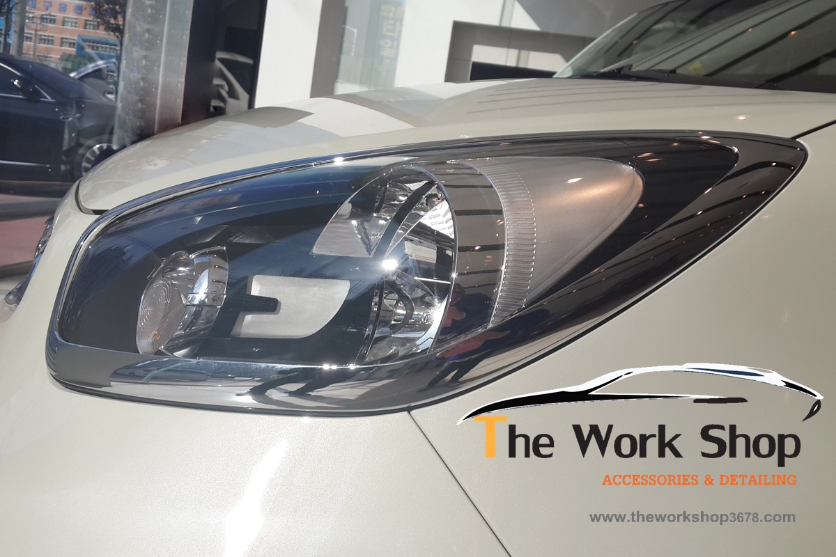 Head Lamp Garnish / Chrome Head Lamp Cover for Picanta ( โครเมี่ยมแต่งไฟคู่หน้า )