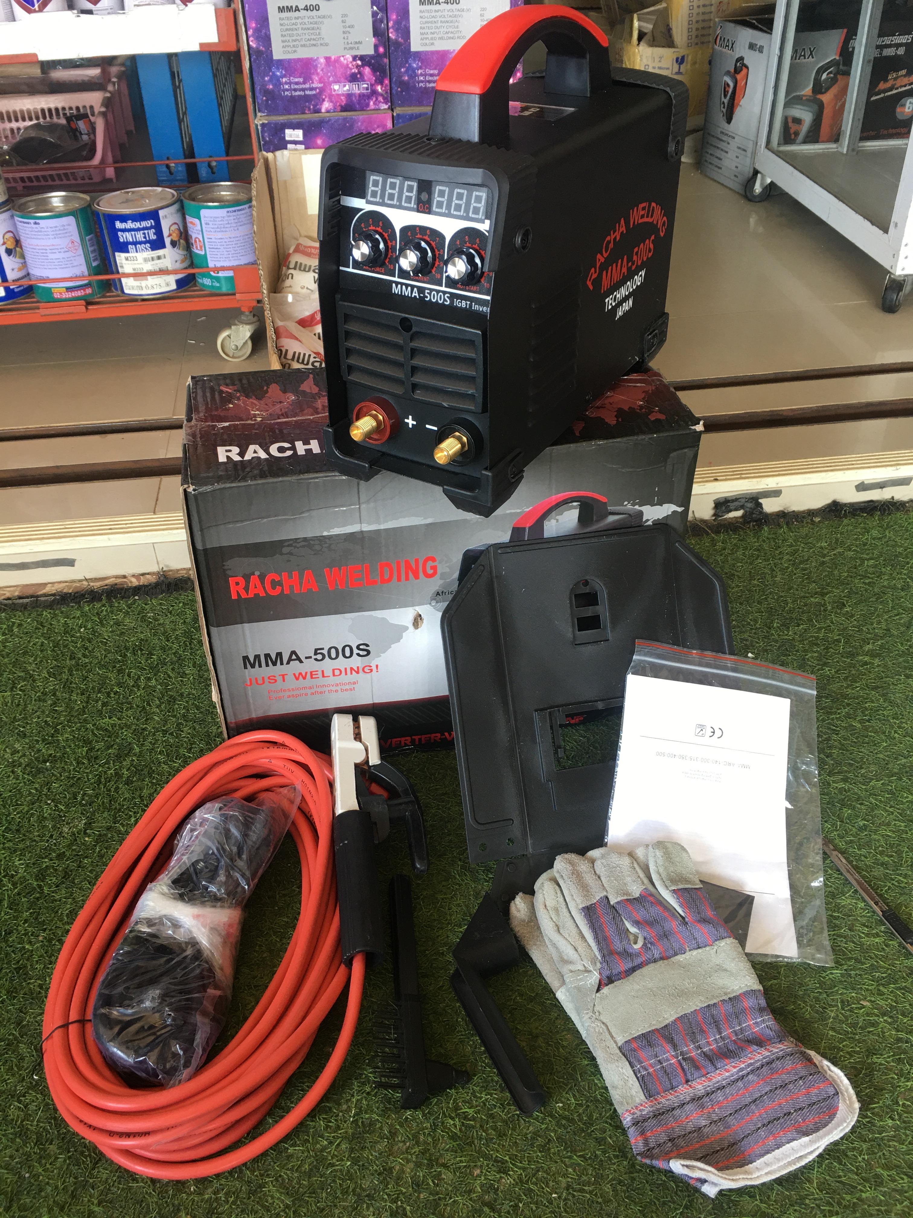 Racha Racha Welding รุ่น MMA 500s การทำงานแบบ 3 ปุ่มปรับ 2 หน้าจอแสดงผล ดำ
