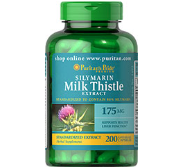 Puritan's Pride Milk Thistle Standardized 175 mg (Silymarin) 200 Capsules