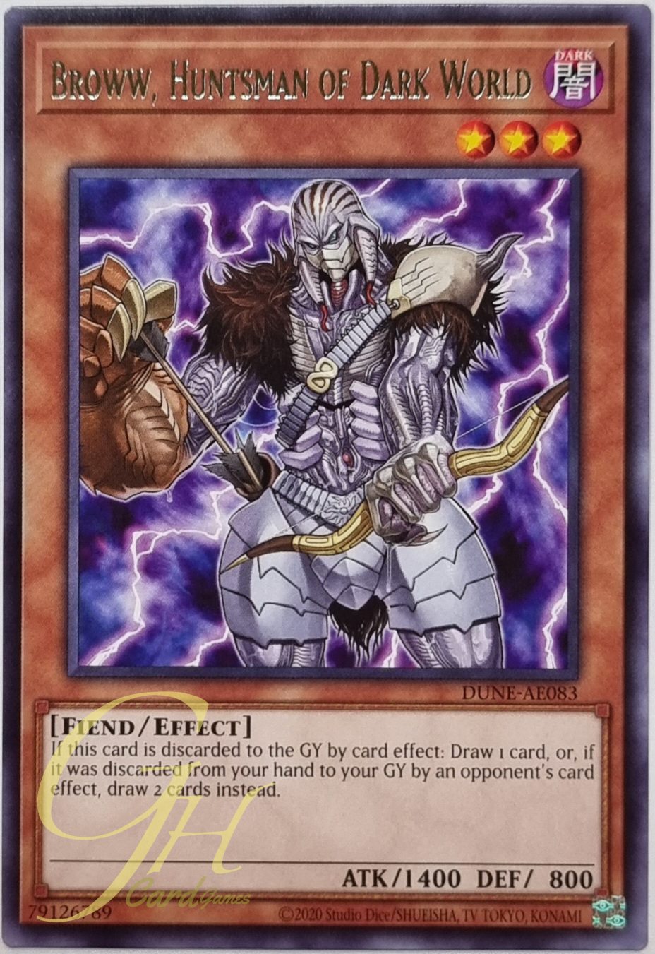 Yugioh [DUNE-AE083] Broww, Huntsman of Dark World (Rare)