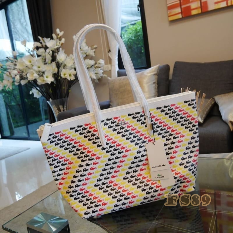กระเป๋า LACOSTE PVC TOTE BAG โทนเหลืองขาว