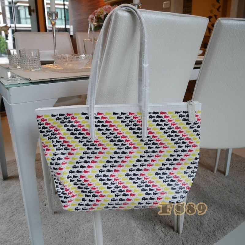 กระเป๋า LACOSTE PVC TOTE BAG โทนเหลืองขาว