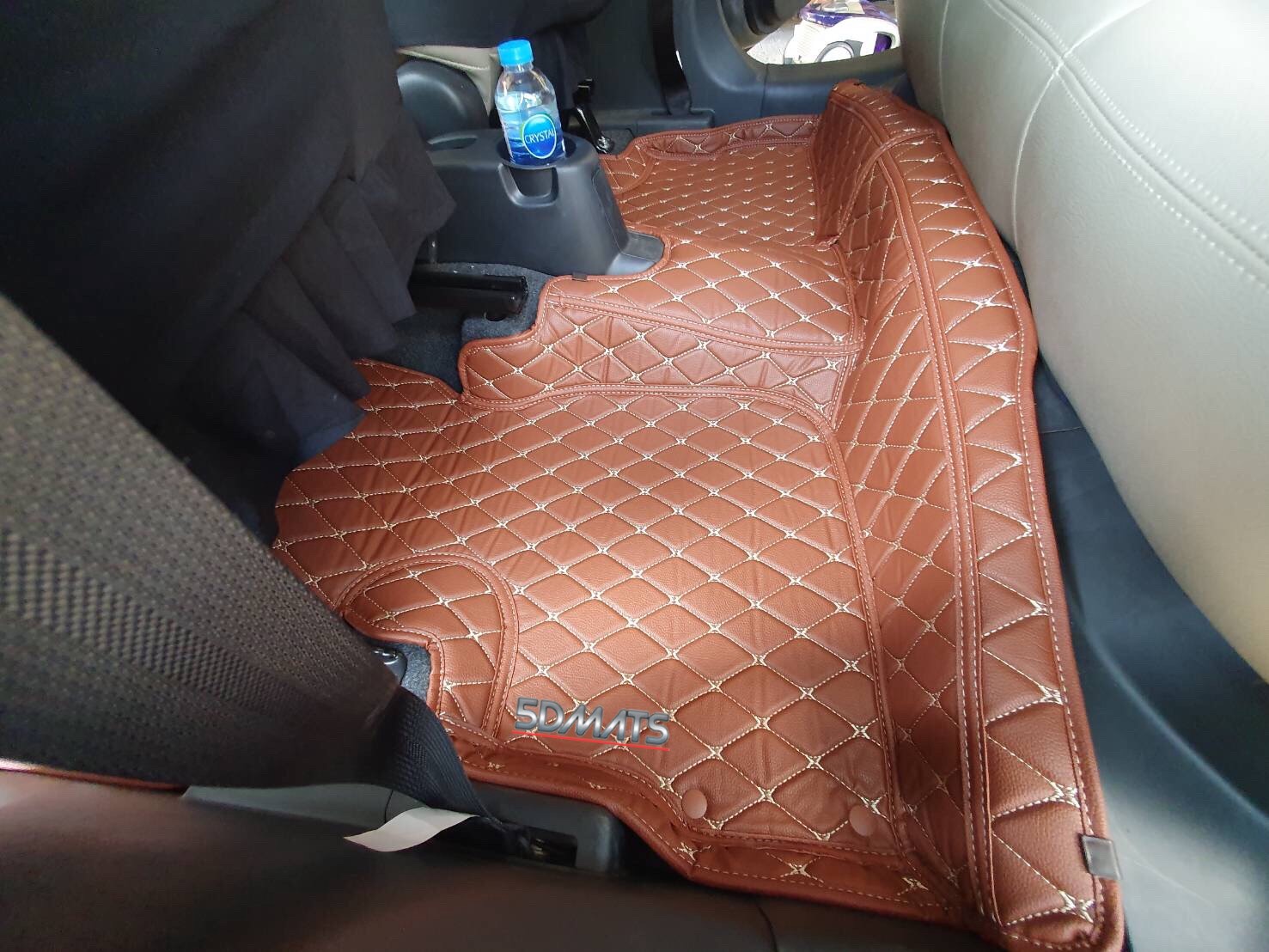 พรมปูพื้นรถยนต์6D Mitsubishi Attrage สีน้ำตาลอ่อน (3ชิ้น) st