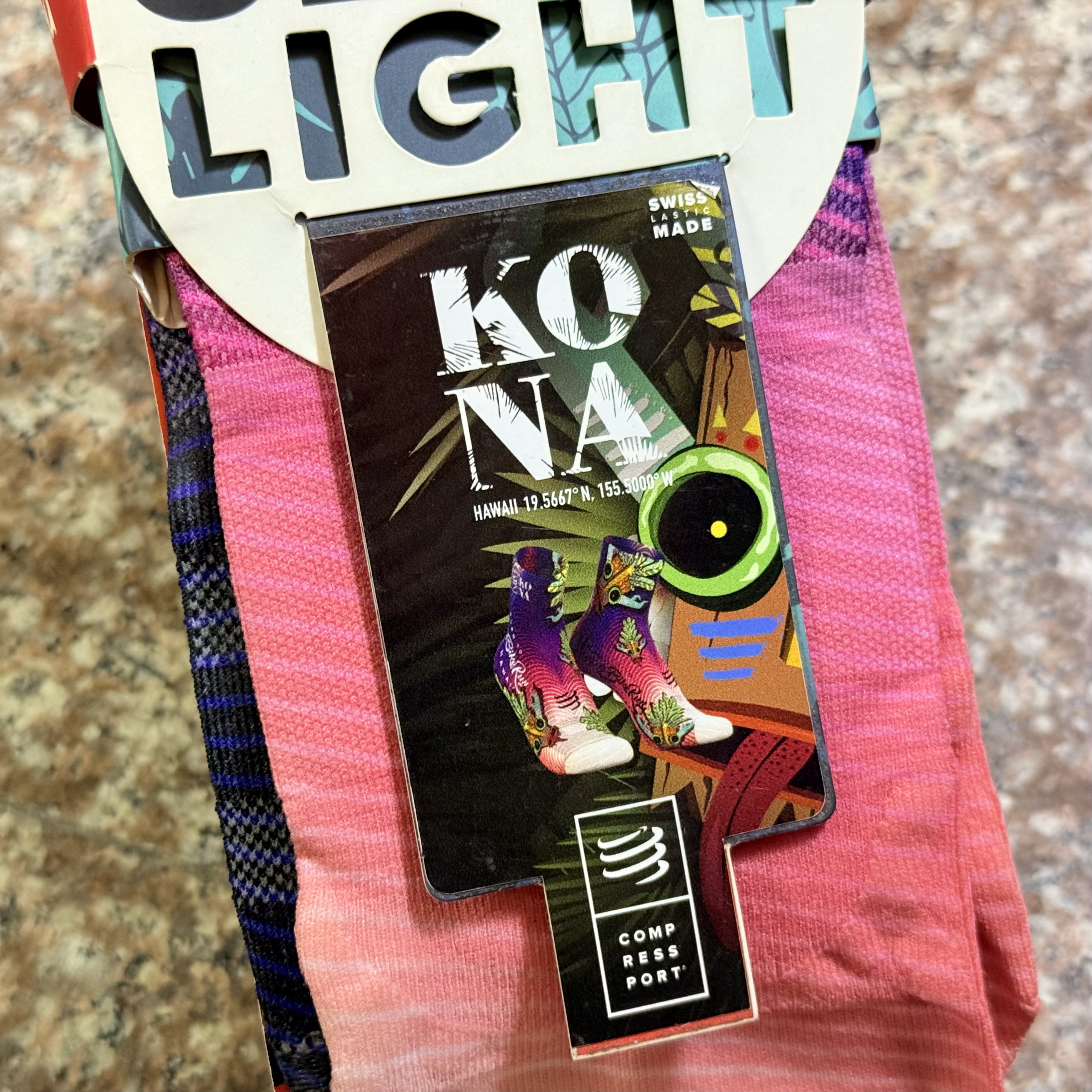 ถุงเท้าวิ่ง Compressport X KONA Running Crew Socks LIMITED (T2)