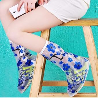 Gifts4u-shop ถุงคลุมรองเท้ากันฝน บูธกันฝน รองเท้ากันน้ำ รองเท้ากันฝน ที่คลุมรองเท้ากันน้ำ ลายดอกซากุระ ขนาด L สำหรับรองเท้าเบอร์ 39/40ความยาวพื้นรองเท้า 29.0 x 12.0 x 30.0 cm.