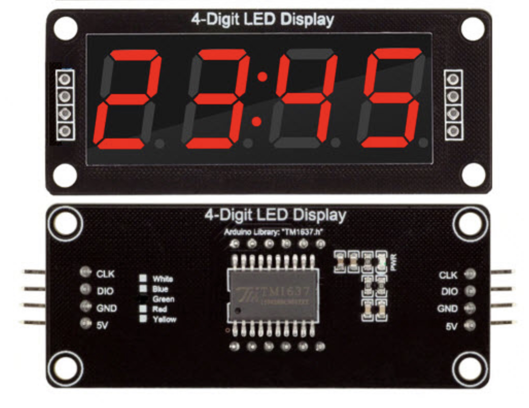 โมดูลแสดงผล LED ตัวเลข 7 ส่วน 4 หลัก ขนาด 0.56" ใช้ TM1637 Driver