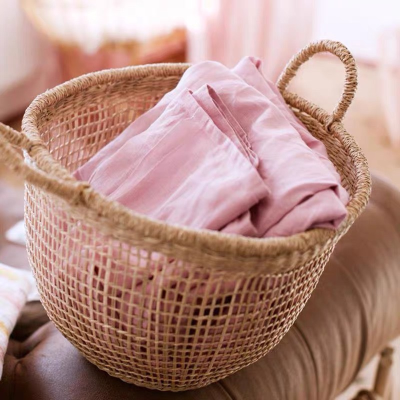 ตะกร้าผ้า ตะกร้าเก็บของ กระถางต้นไม้ ตะกร้าผ้าโรงแรม rattan tray🧺