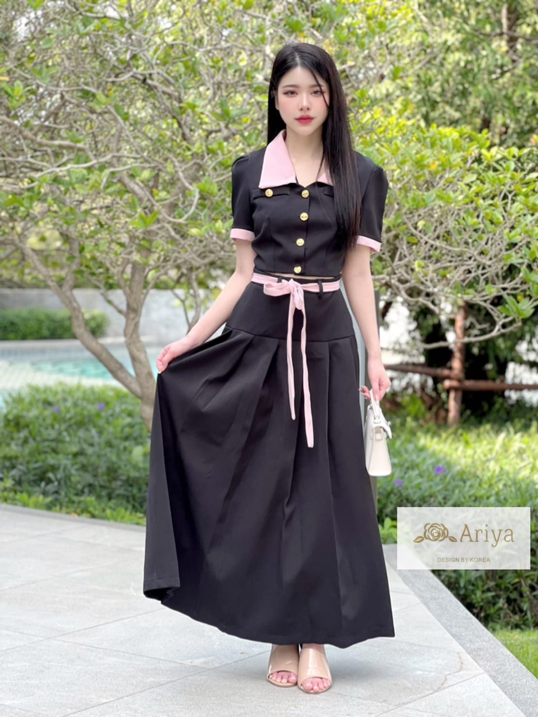 เซ็ต เสื้อกับกระโปรงยาว งานตัดเย็บคุณภาพ งานสวยรแน่นอน สวยมาก ใส่ทำงาน ใส่สบายใส่ทำงาน ความสวยเป๊ะจัดเลย ใส่เที่ยว