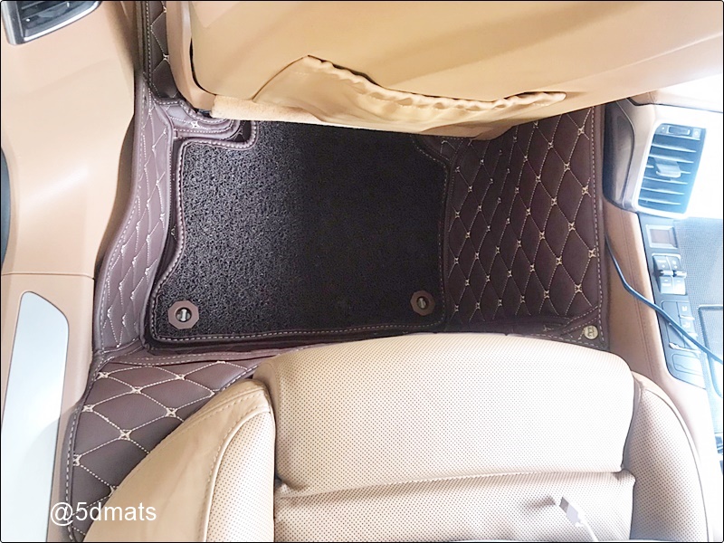 พรมปูพื้นรถยนต์ 7D PORSCHE PANAMERA พรม6D VIP Plus+ สีกาแฟ เสริมใยดักฝุ่น เต็มคัน (9ชิ้น)