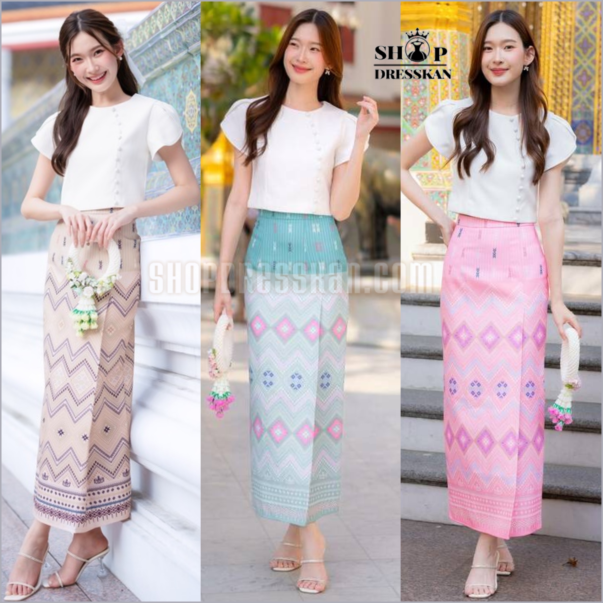❌หมดทุกสีทุกไซส์ค่ะ❌ : ขุดเดรสผ้าไทยประยุกต์งานป้ายคุณภาพ ⭐ [ S-M-L-XL-2XL ] ::เซ็ต 2 ชิ้น เสื้อผ้าฝ้าย แขนกลีบบัว แต่งกระดุมข้าง แมทเข้ากับกระโปรงยาวผ้าลายไทยกราฟฟิก ทรงป้ายจีบหน้า ใส่สวยพรางหุ่น ซิปหลัง บุซับใน ใส่ออกงานสวยๆ