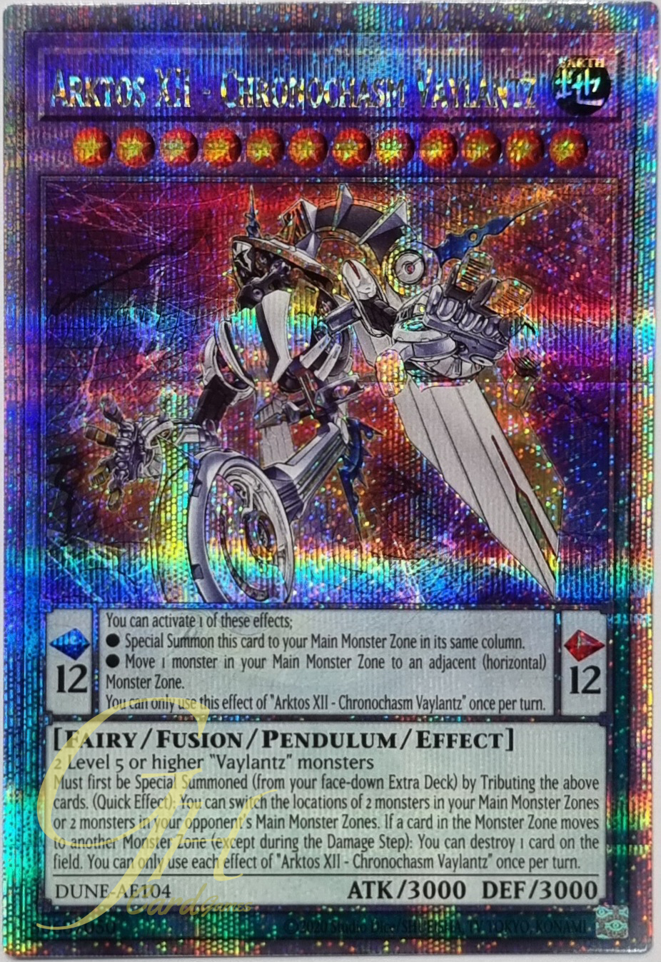 Yugioh [DUNE-AE104] Arktos XII - Chronochasm Vaylantz (Quarter Century Secret Rare)