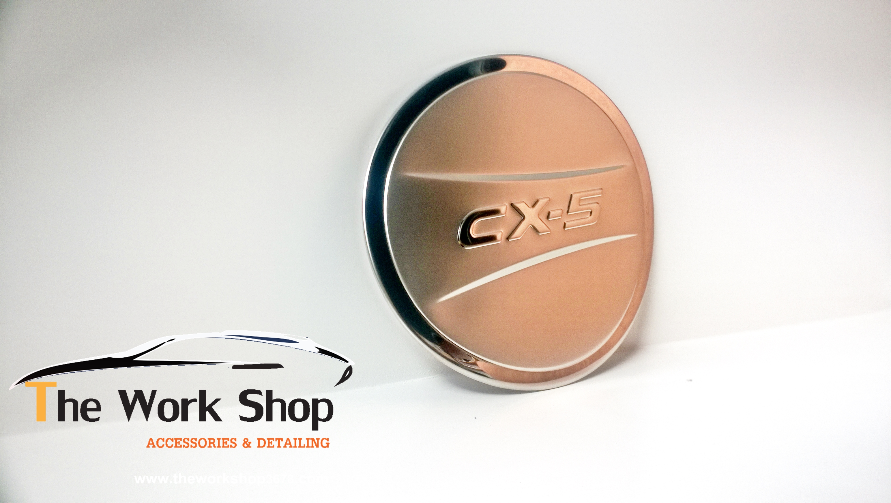 Gas Tank Cover for CX-5 (โครเมี่ยมครอบฝาถังน้ำมัน)