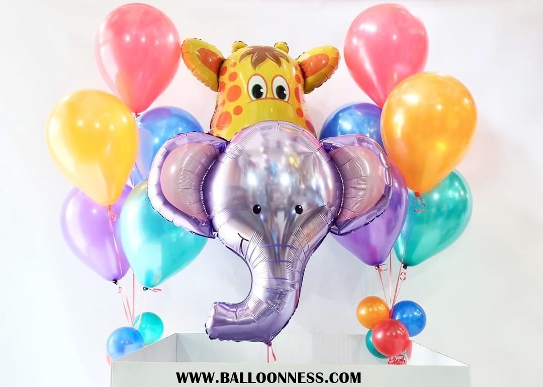 เซทกล่องโทนคัลเลอร์ฟลู+หัวช้าง+หัวยีราฟ / Colorful tone Box Set + Elephant head + Giraffe head