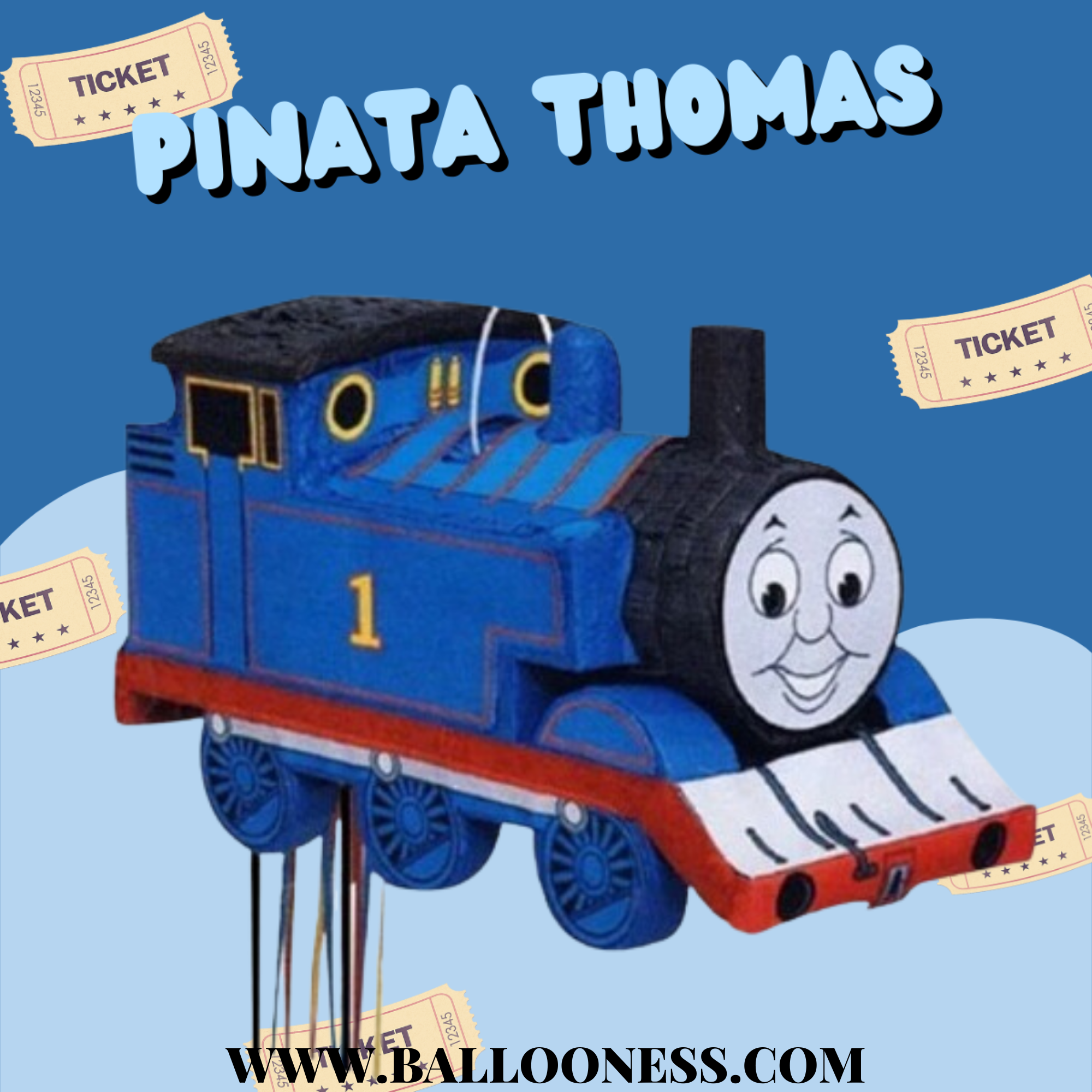 พินาต้า รถไฟโทมัส / Pinata Thomas พร้อมไม้ตี (ไม่มีขนม)
