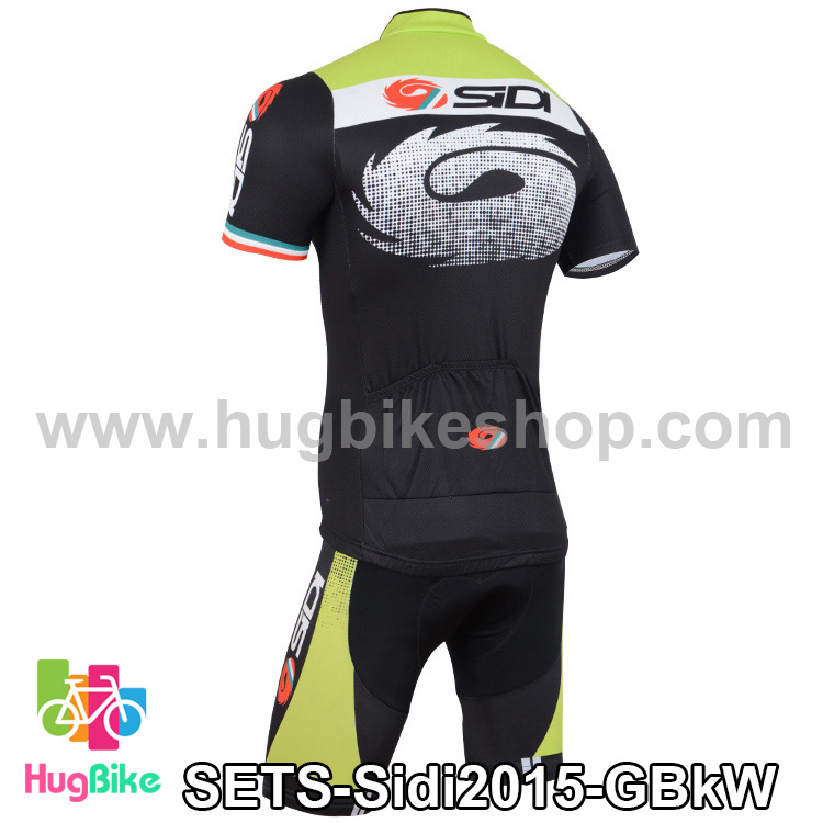 ชุดจักรยานแขนสั้นทีม Sidi 15 สีเขียวดำขาว