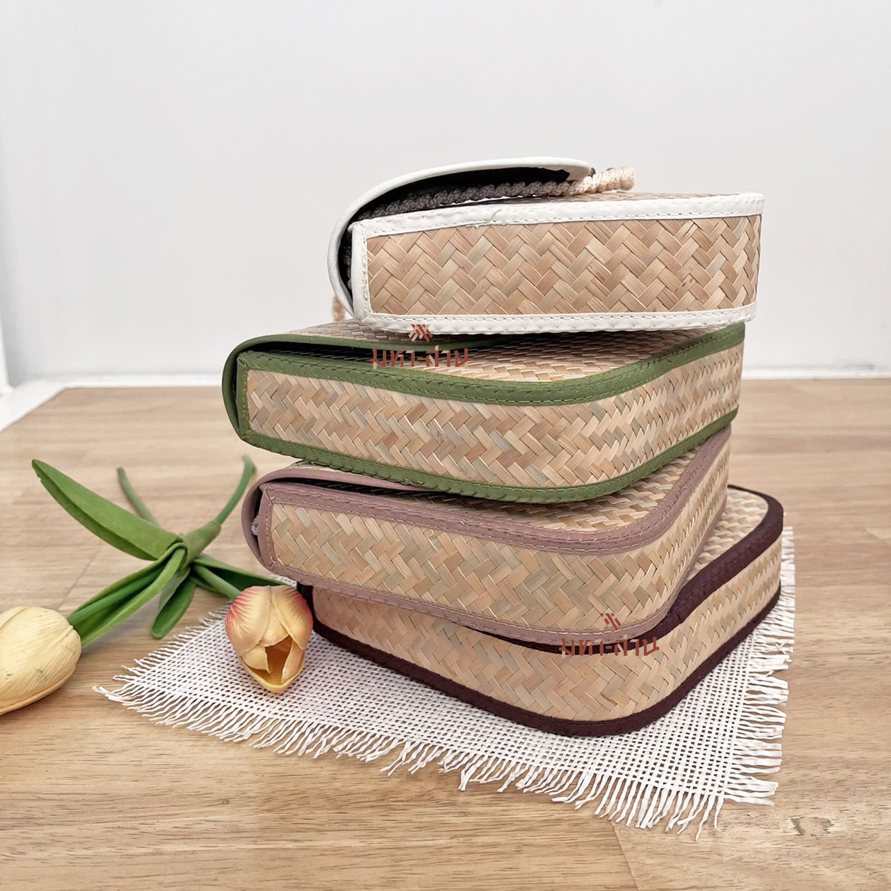 กระเป๋าสาน กระเป๋ามินิมอล กระเป๋าเกาหลี กระเป๋าสะพาย กระเป๋าไปคาเฟ่ 🤎