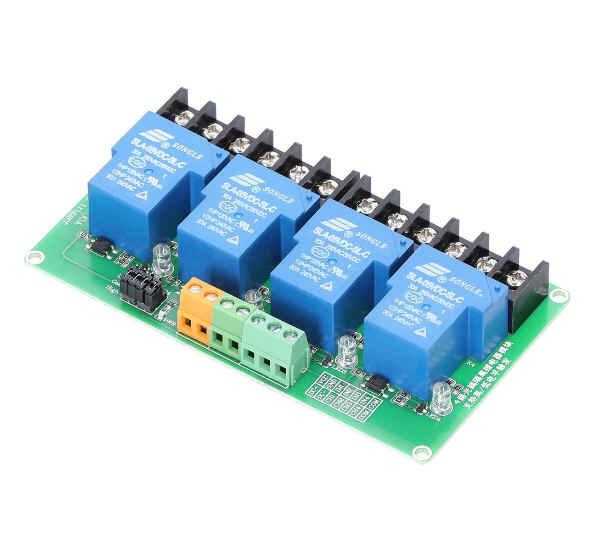 โมดูลรีเลย์12v. 4 ช่อง กระแสสูง 30A พร้อมออปโตคัปเปลอร์ รองรับทริกเกอร์สูง-ต่ำ (Relay12v. 4 Ch. Active Hight/Low 30A )