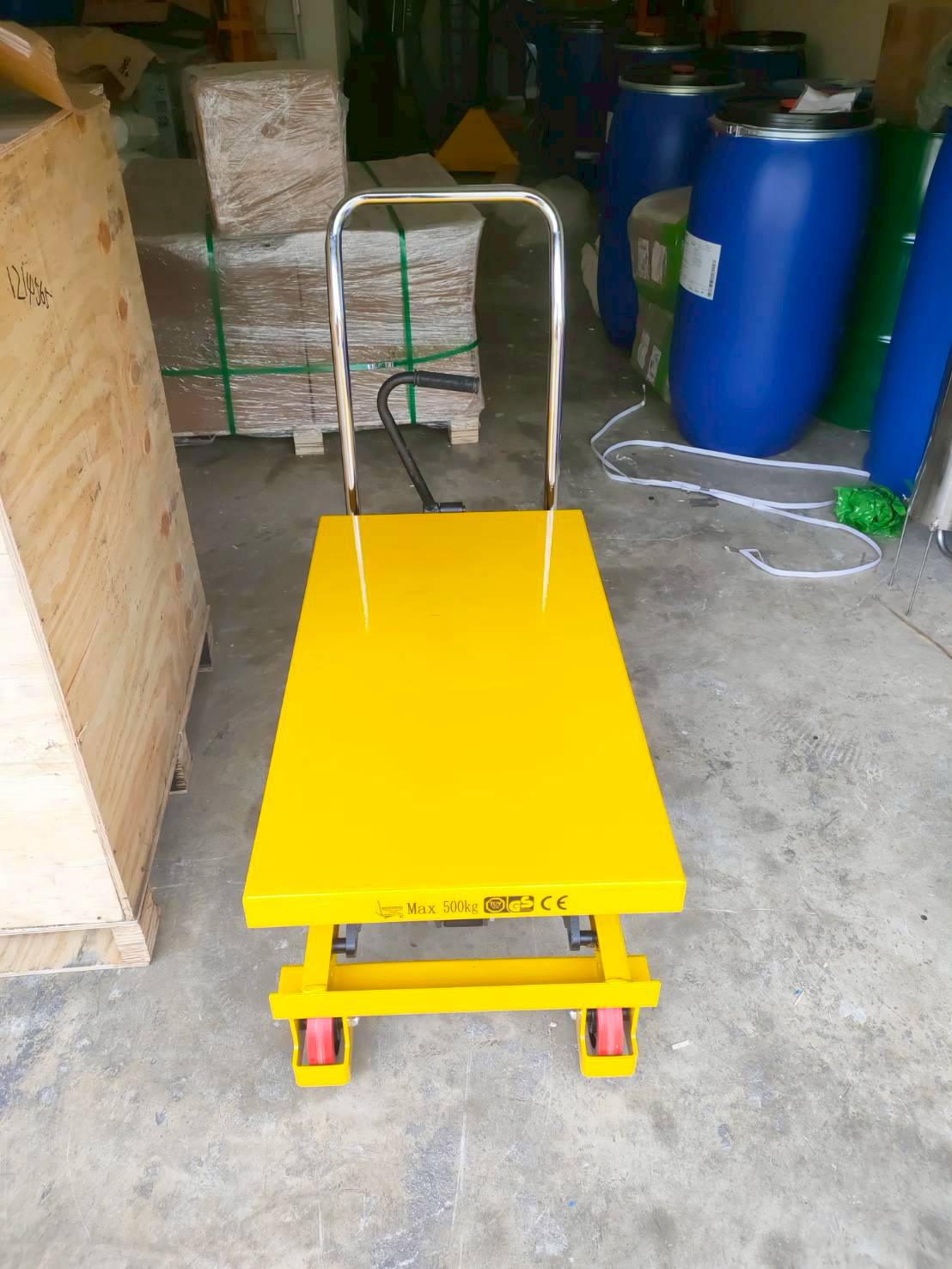 🌈รถเข็นท้องแบน ยกปรับระดับได้ รถเข็น4ล้อ รอบรับน้ำหนักได้สูงสุดถึง 1 ตัน รุ่น PT