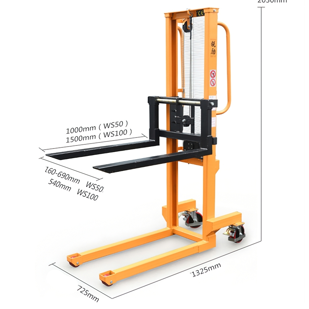 🌈รถเข็น รถลาก รถยกพาเรท Hand Stacker รอกมือหมุน รุ่น MF