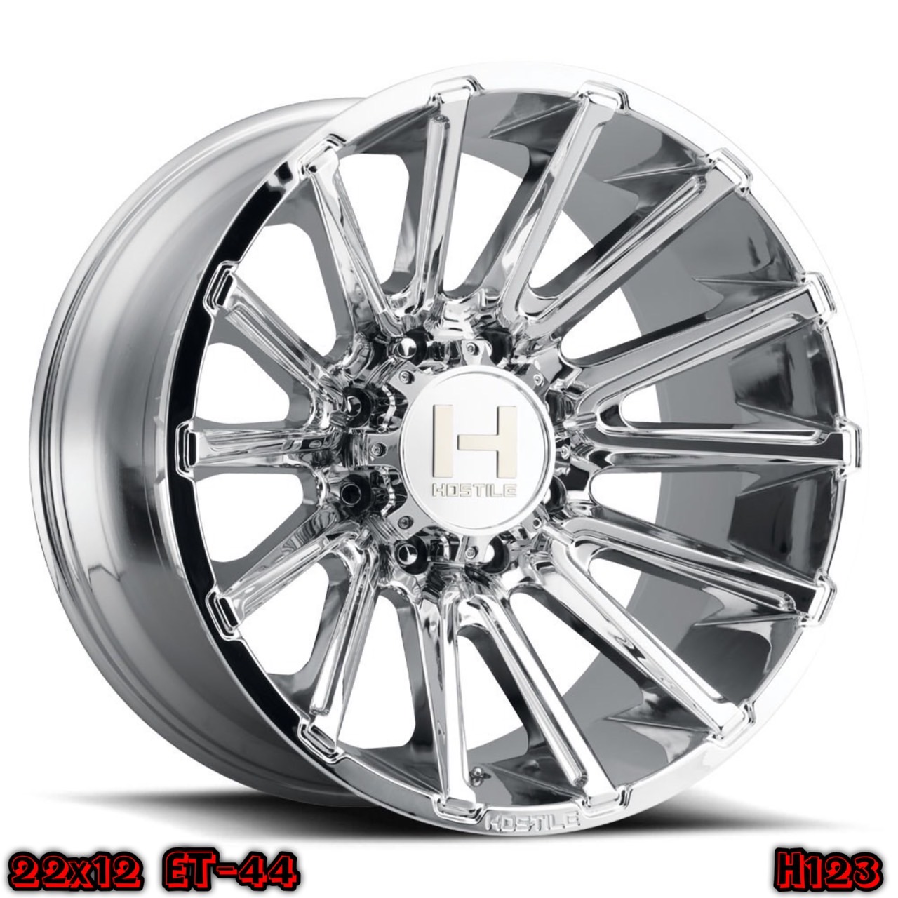 HOSTILE H123 ขอบ22 สีโครเมี่ยม นำเข้าโดย STEP9