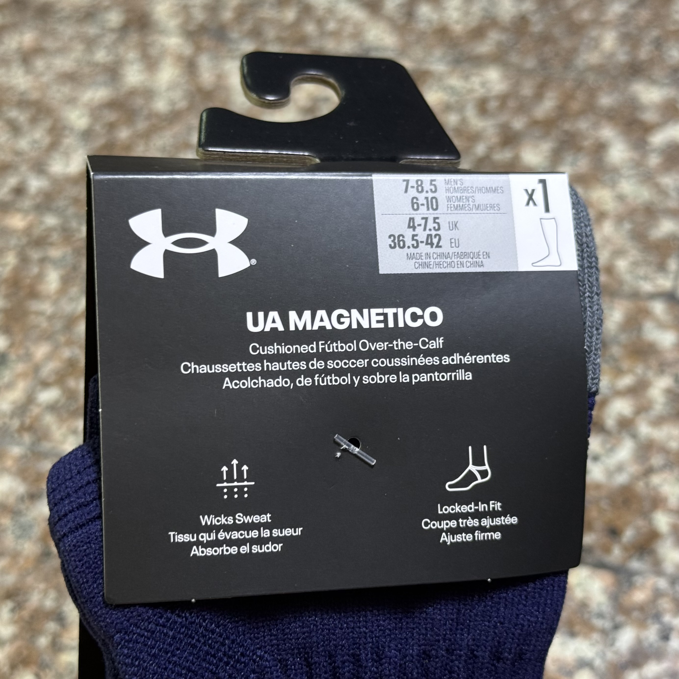 ถุงเท้า Under Armour Magnetico Cushioned Soccer Socks ‘Midnight’ (MD)