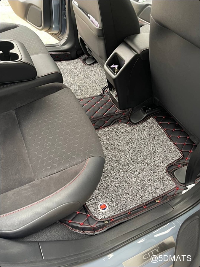 พรมปูพื้นรถยนต์ 7D HONDA JAZZ GD 2003-07 พรม7D QJ VIP เสริมใยดักฝุ่น หนาพิเศษ รวมแผ่นท้าย ปิดเบาะ เต็มคัน