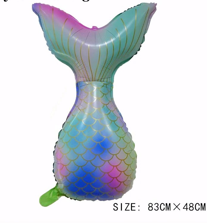 ลูกโป่งฟอยหางนางเงือก / Mermaid tail Foil Balloon (83*48cm)