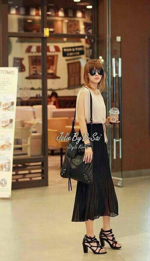 Jolie By D-Sai Maxi Dress ~ Korea Design Maxi Dress ชุดแม๊กซี่เดรสยาวเนื้อผ้าชิฟฟ่อน ตัวเสื้อ Design เก๋ๆตัดต่อ 2 ชั้น