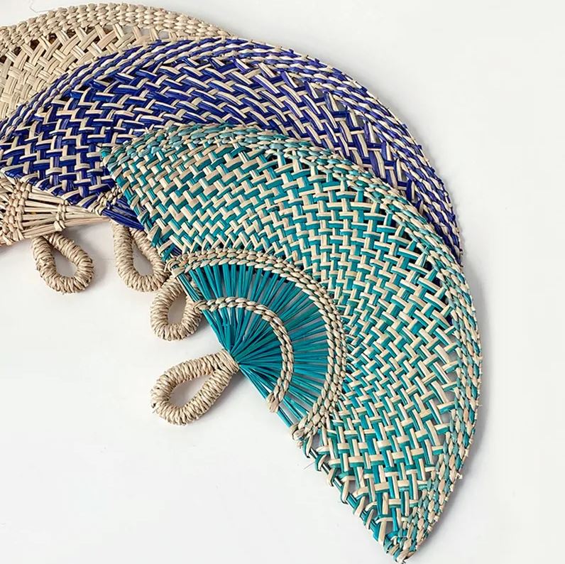 พัดกกสาน พัดมินิมอล ของชำร่วย แต่งผนังบ้าน คละสี wallhangings 🎏