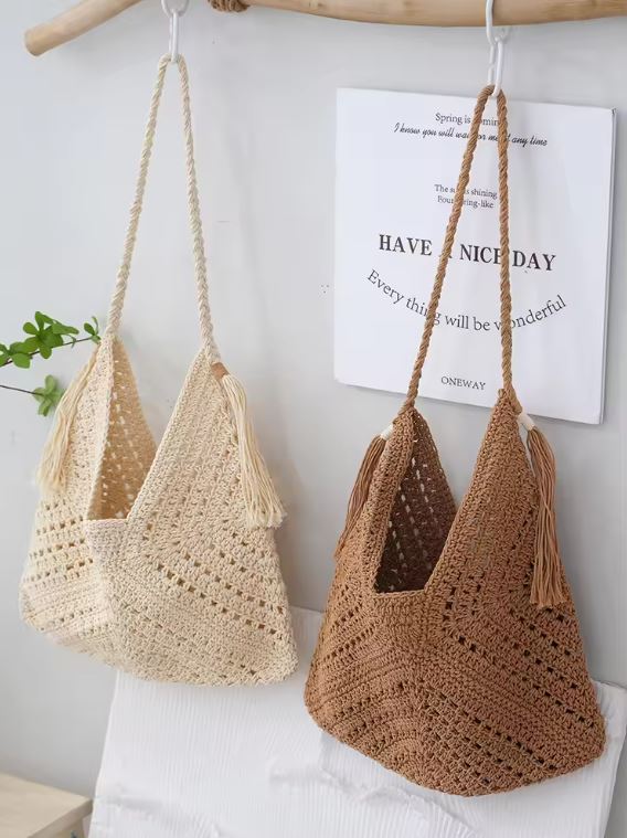 กระเป๋าเชือกถักนุ่ม สะพาย ทรงสวยเก๋ ใช้ได้หลายโอกาส 🔖