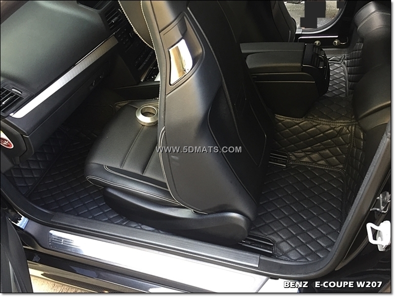 พรมปูพื้นรถยนต์ 6D BENZ E-COUPE W207 ปี2010-16 พรม6D สีดำล้วน เข้ารรูป เต็มคัน 3ชิ้น